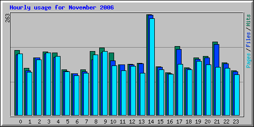 Hourly usage for November 2006